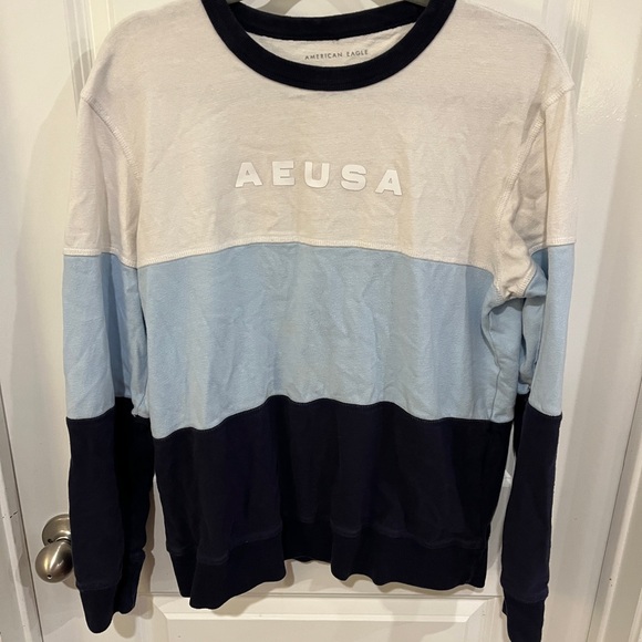 American Eagle Outfitters Sweaters - American Eagle Outfitters Blue and Black Crew Neck Sweater